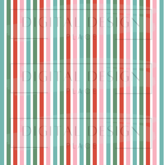 Pastel Christmas Stripes VinylV810