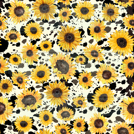 Sunflower Cowprint VinylV872