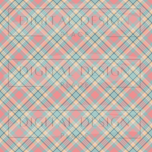 Blue Pink Plaid VinylV934