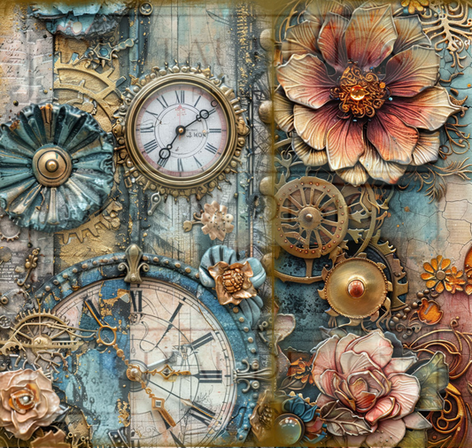 Steampunk Floral Clocks TWRW147