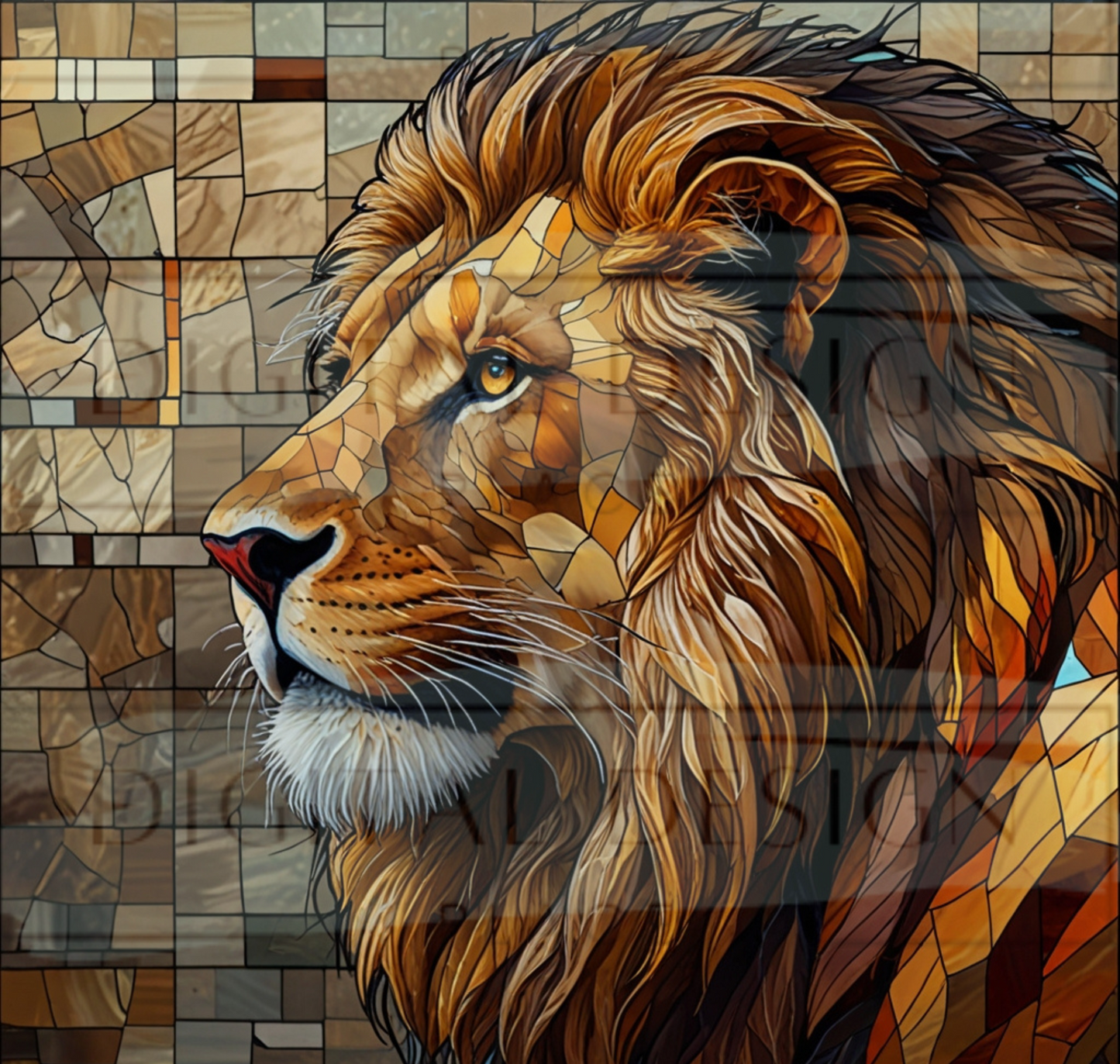 Stained Glass Lion TWRW238