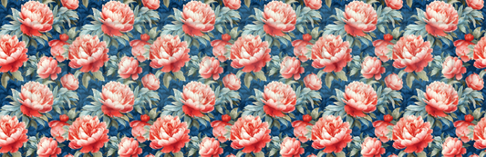 Red and Blue Peonies Wrap DupW54