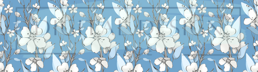 Blue White Floral Wrap DupW6