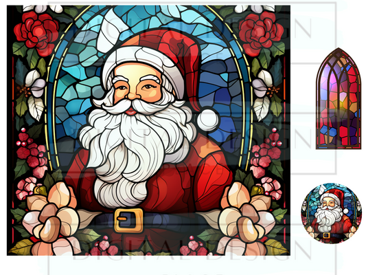 Stained Glass Santa 1 WrB101