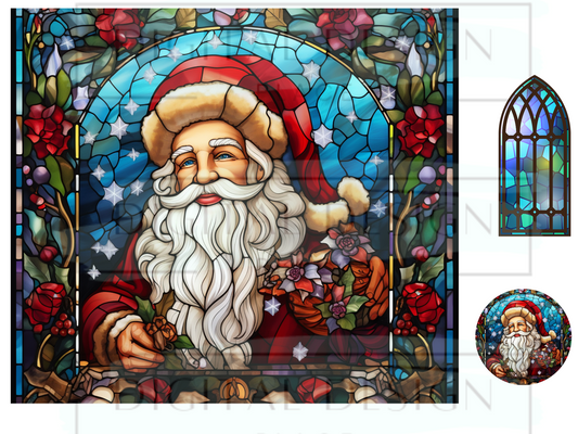 Stained Glass Santa 2 WrB102