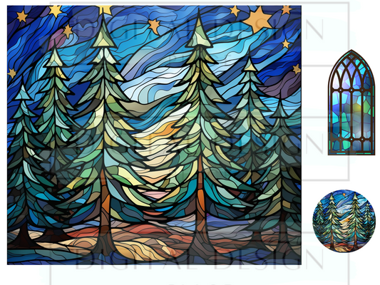Stained Glass Forest WrB104