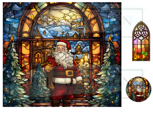 Stained Glass Santa 7 WrB120