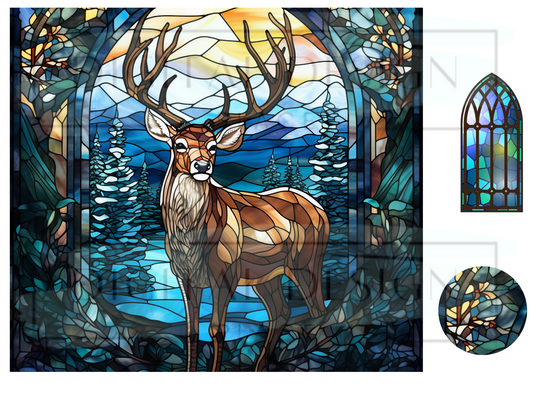 Stained Glass Deer 2 WrB122