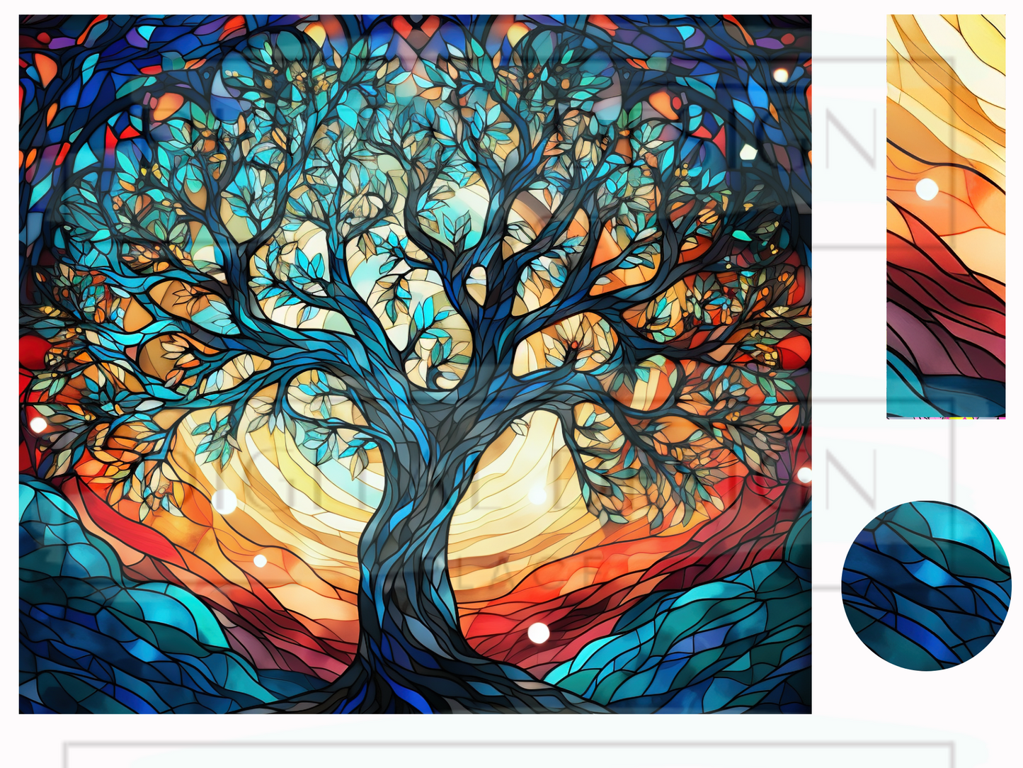 Stained Glass Tree of Life WrB181