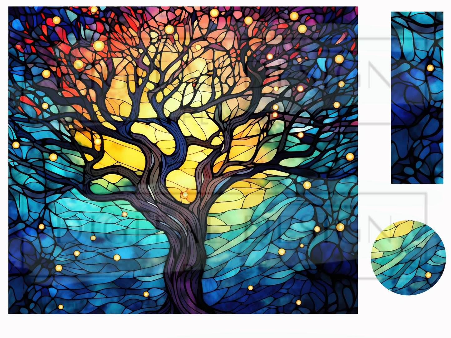 Stained Glass Tree of Life WrB182
