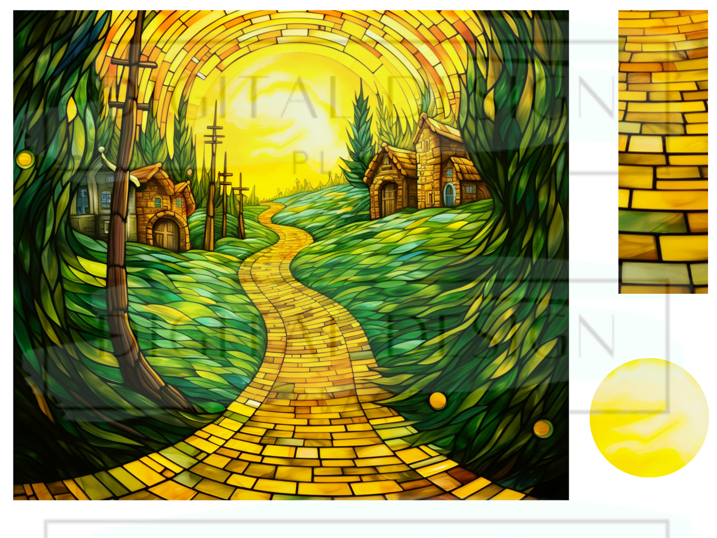 Stained Glass Brick Road WrB185