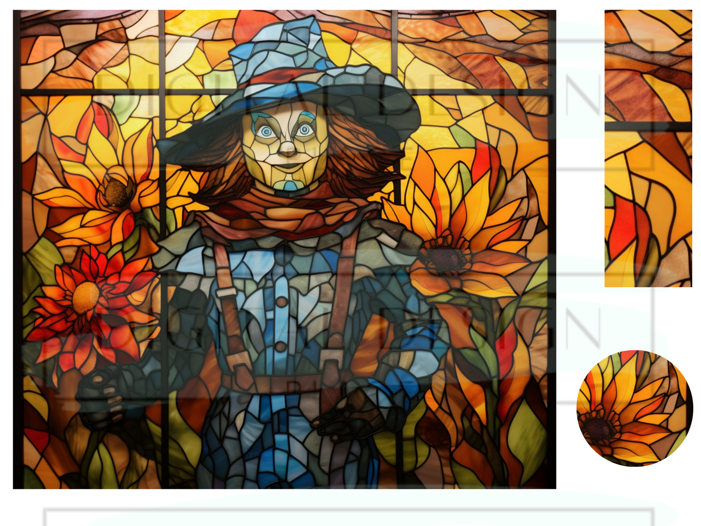 Stained Glass Scarecrow WrB187