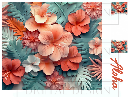 3D Aloha Floral WrB29