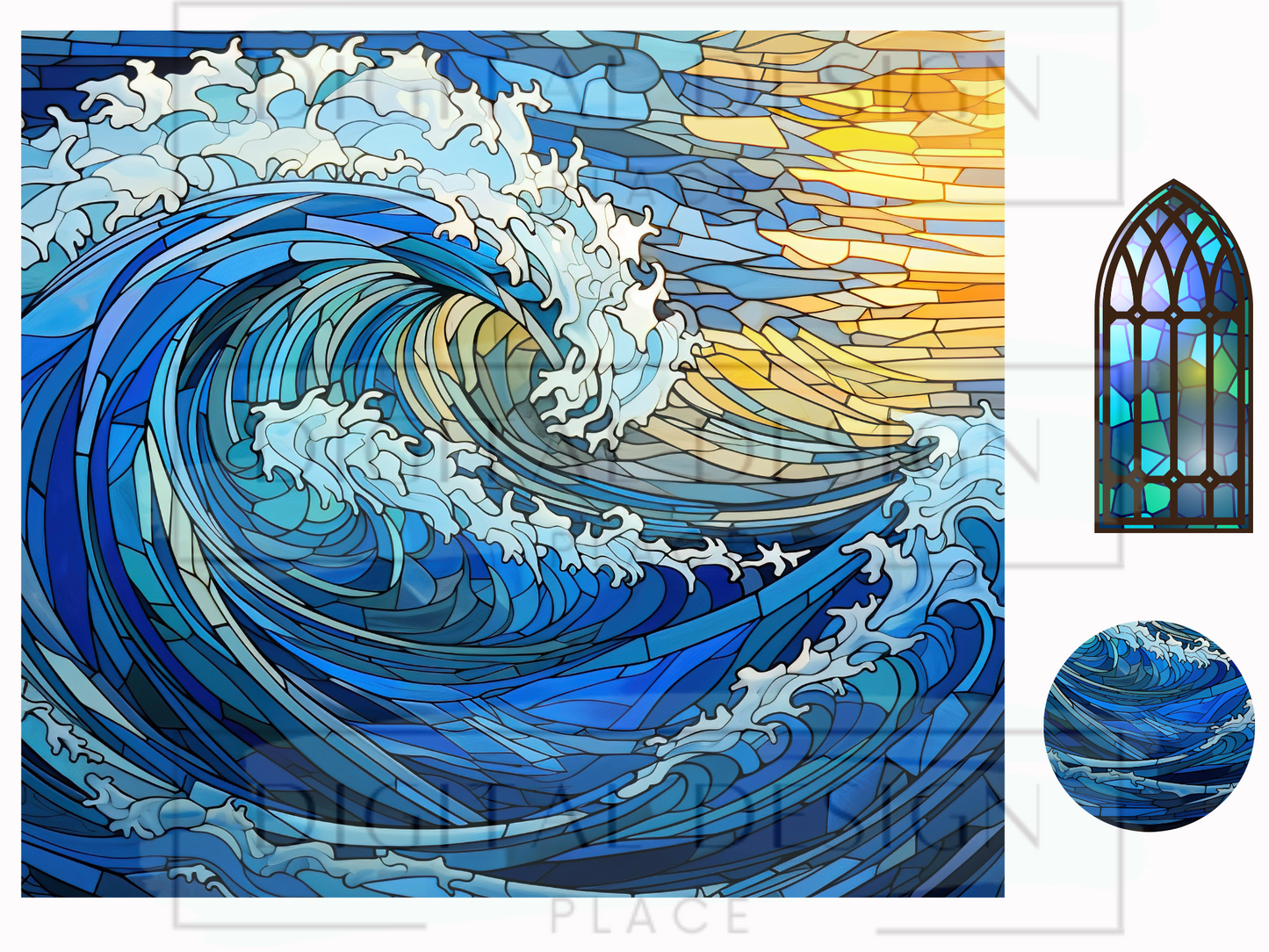 Stained Glass Waves WrB89