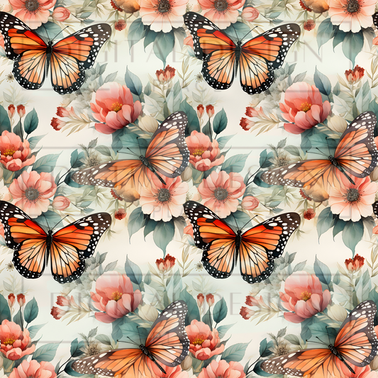 Monarch Blossom Butterflies VinylV1144