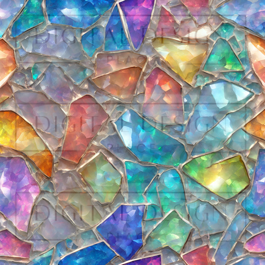 Rainbow Opal Shattered Glass VinylV1126
