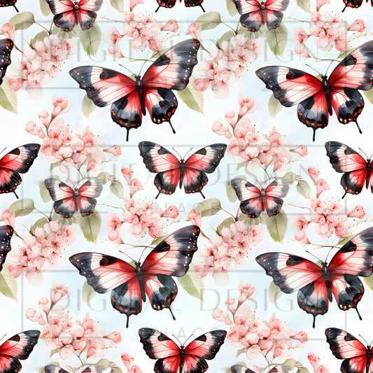 Cherry Blossom Butterflies VinylV1143