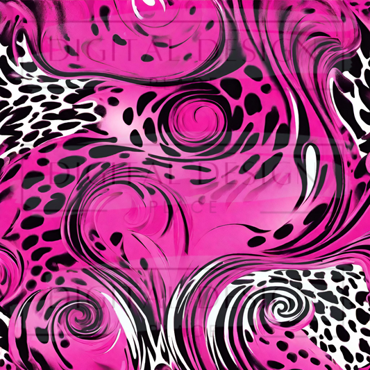 Hot Pink Spotted Swirls VinylV1135