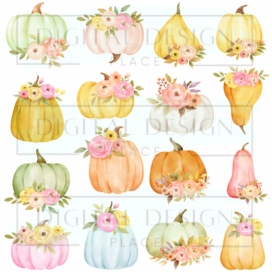 Floral Pumpkins ELEE207