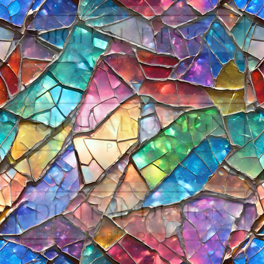 Rainbow Opal Shattered Glass VinylV1127