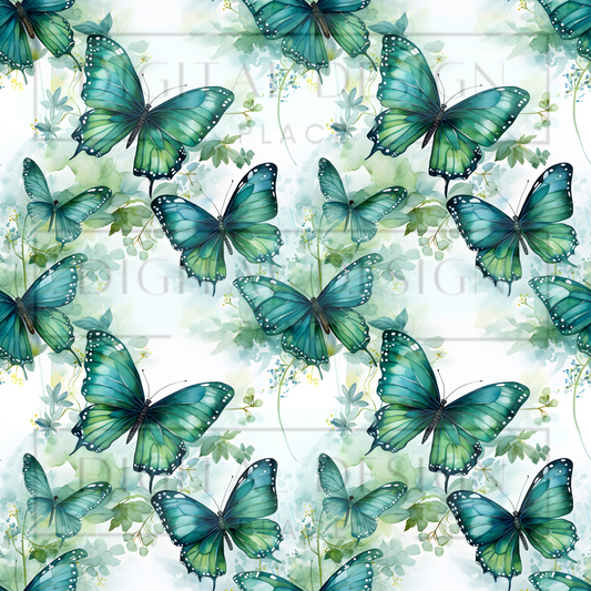 Teal Butterflies VinylV1150