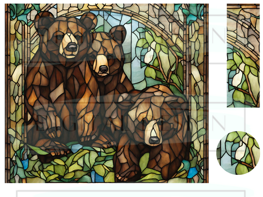 Stained Glass Bear WrB207