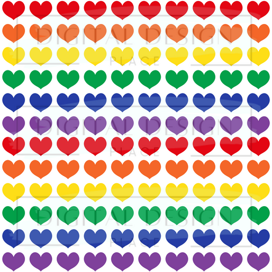 Rainbow Stacked Hearts VinylV391