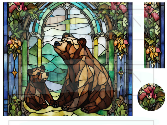 Stained Glass Bear WrB209