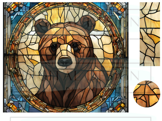 Stained Glass Bear WrB208