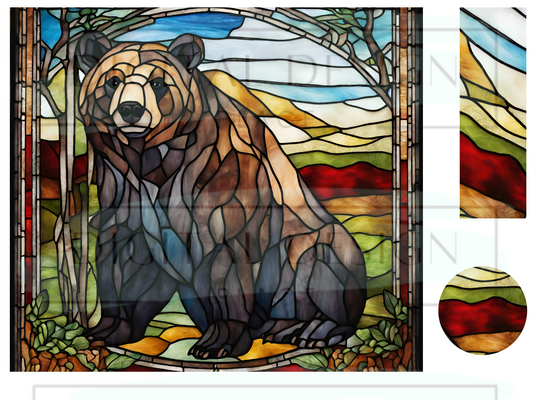 Stained Glass Bear WrB210