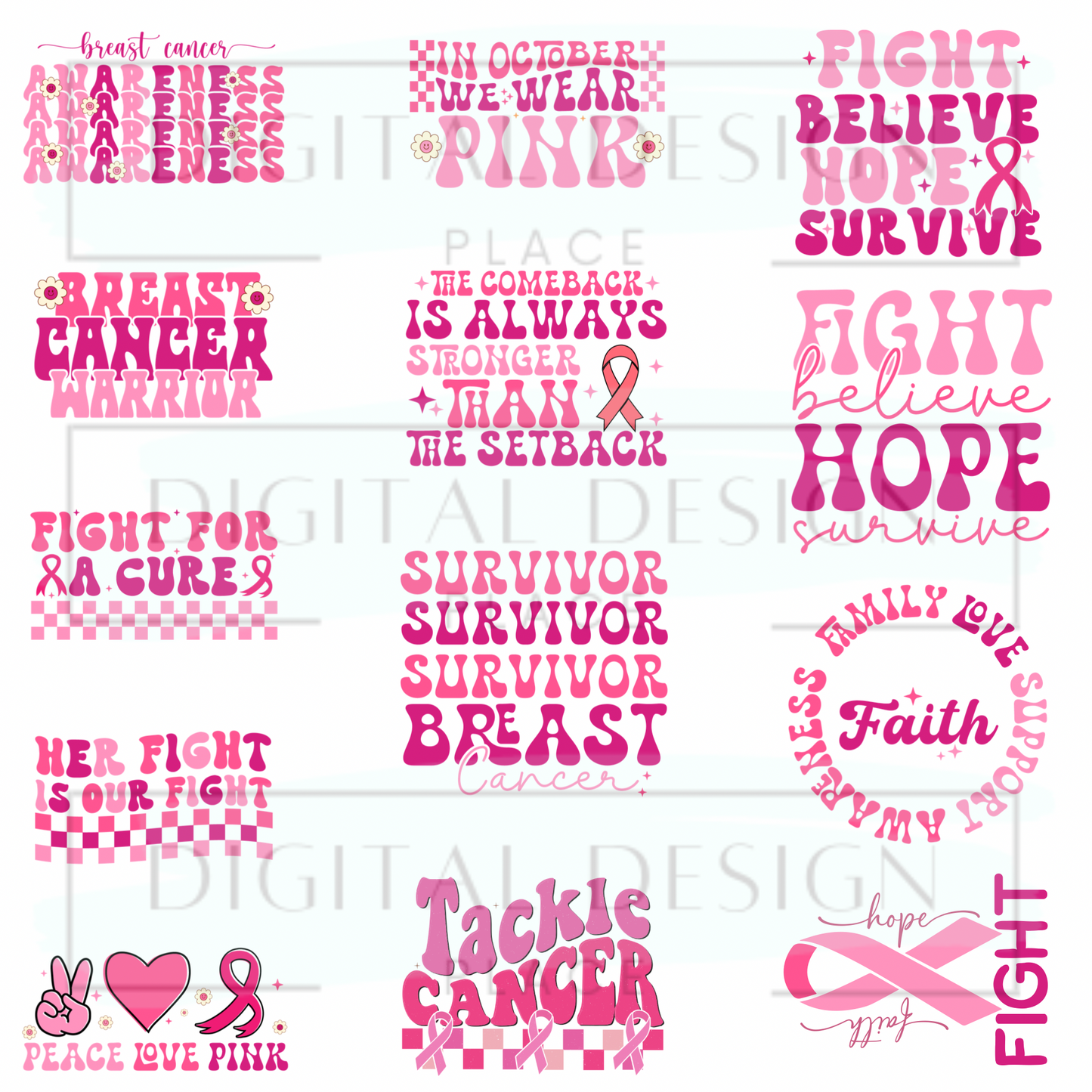 Breast Cancer Awareness Decal Sheet ELEE212