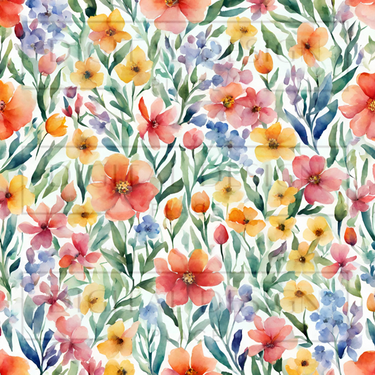 Watercolor Wildflowers VinylV1140