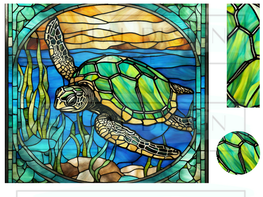 Stained Glass Sea Turtle WrB211