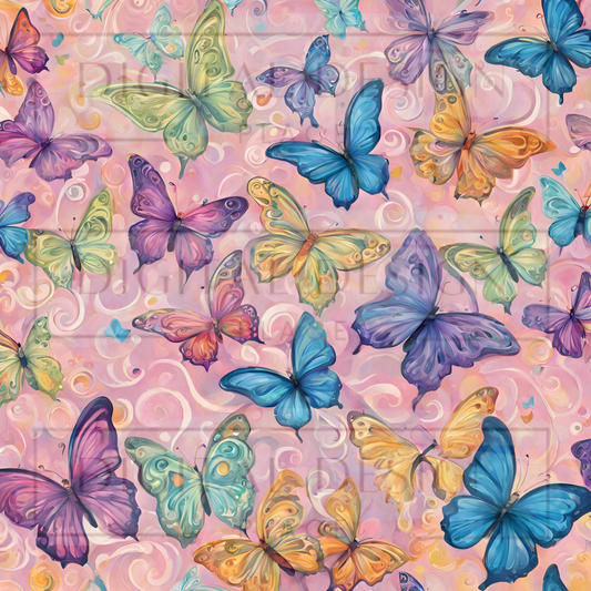 Purple Paisley Butterflies VinylV1164