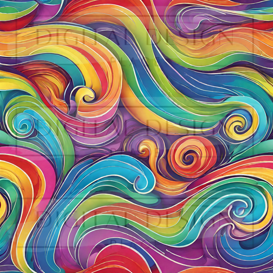 Rainbow Swirls VinylV1132