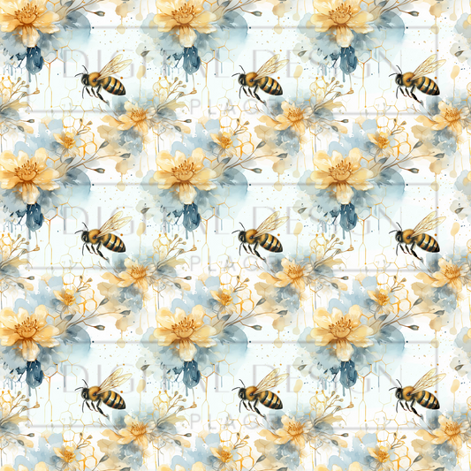 Blue Splatter Bees VinylV1175