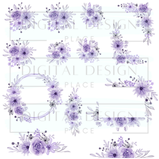 Purple Florals ELEE41