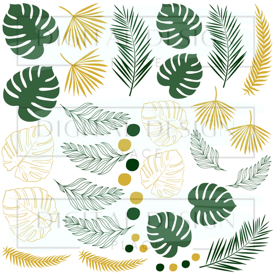 Green and Gold Palm EleE50