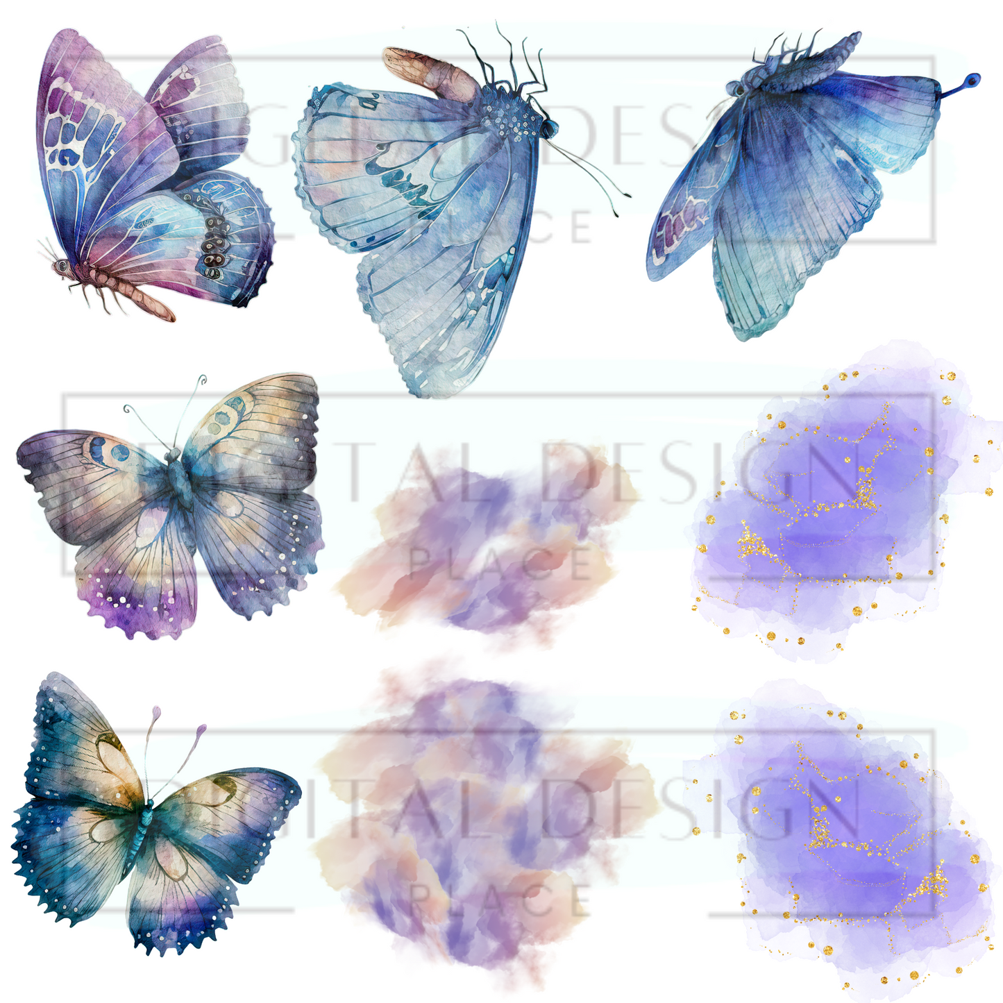 Purple Butterflies EleE68