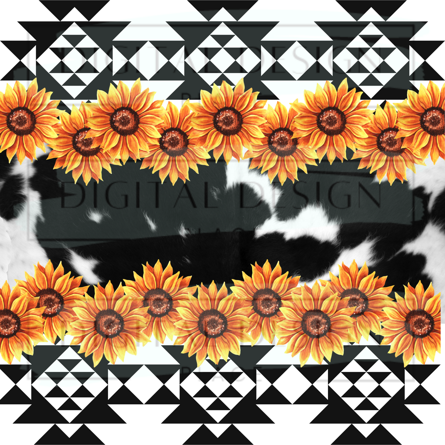 Cowhide Sunflower Aztec VinylV132