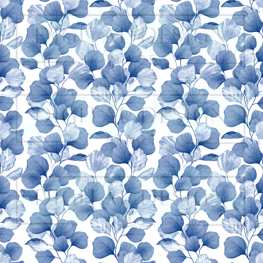 Blue Pressed Floral VinylV198